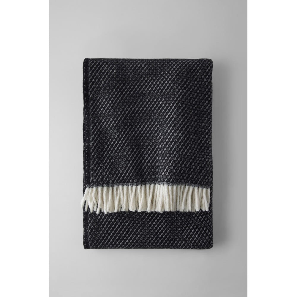 Černá deka s příměsí bavlny 140x180 cm Wabi – Euromant