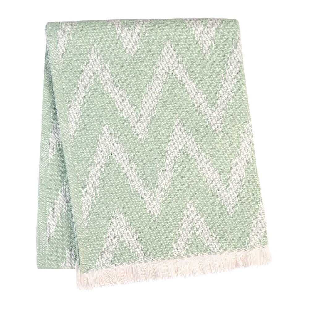 Světle zelená deka s příměsí bavlny 140x180 cm Mallorca – Euromant