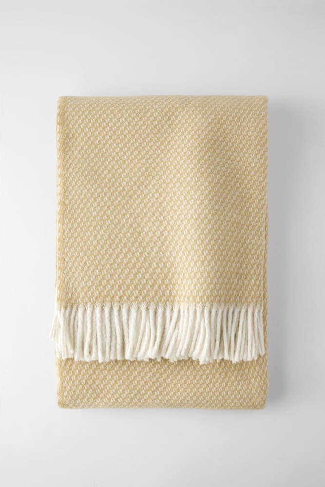 Béžová deka s příměsí bavlny 140x180 cm Wabi – Euromant
