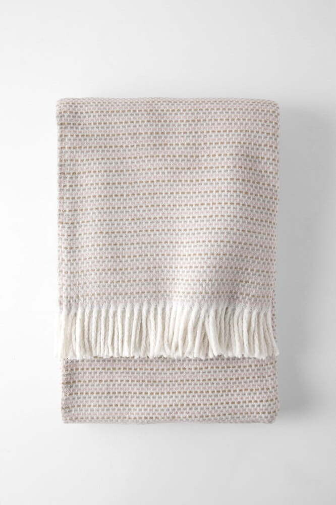 Světle hnědá deka s příměsí bavlny 140x180 cm Multi-Zen – Euromant