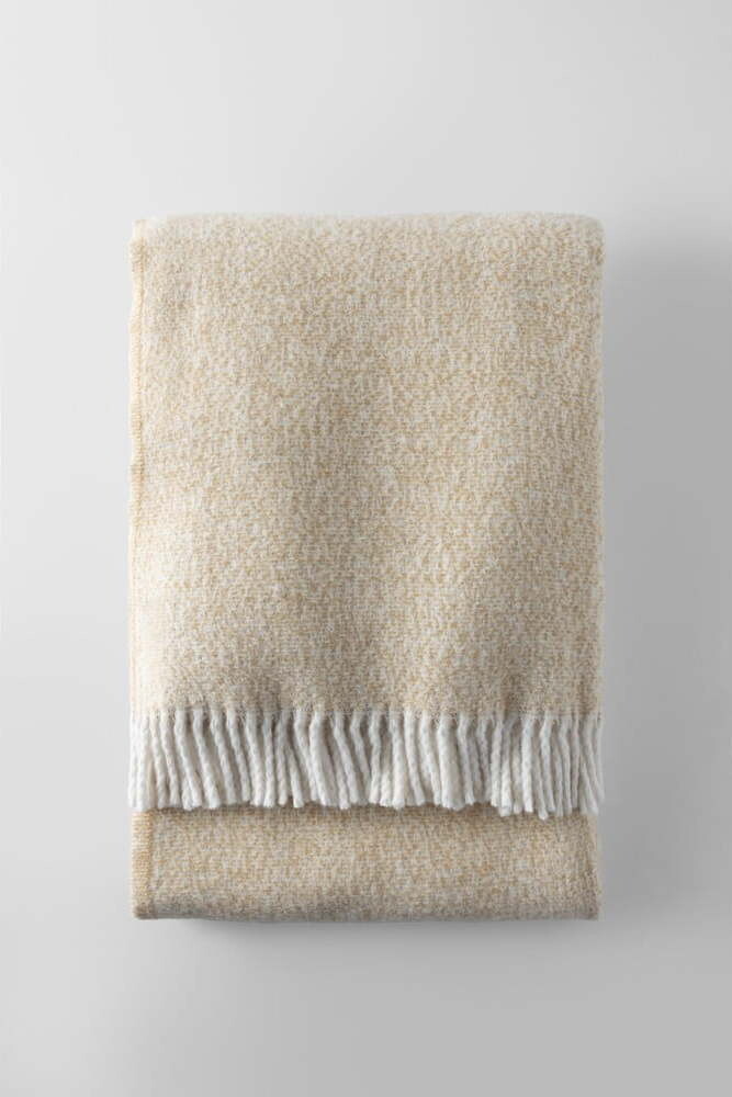 Béžová deka s příměsí bavlny 140x180 cm Rennes – Euromant