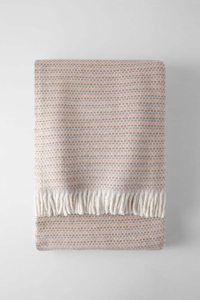 Růžová/hnědá deka s příměsí bavlny 140x180 cm Multi-Zen – Euromant