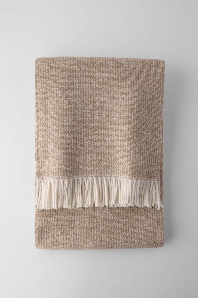 Šedobéžová deka s příměsí bavlny 140x250 cm Stellar – Euromant