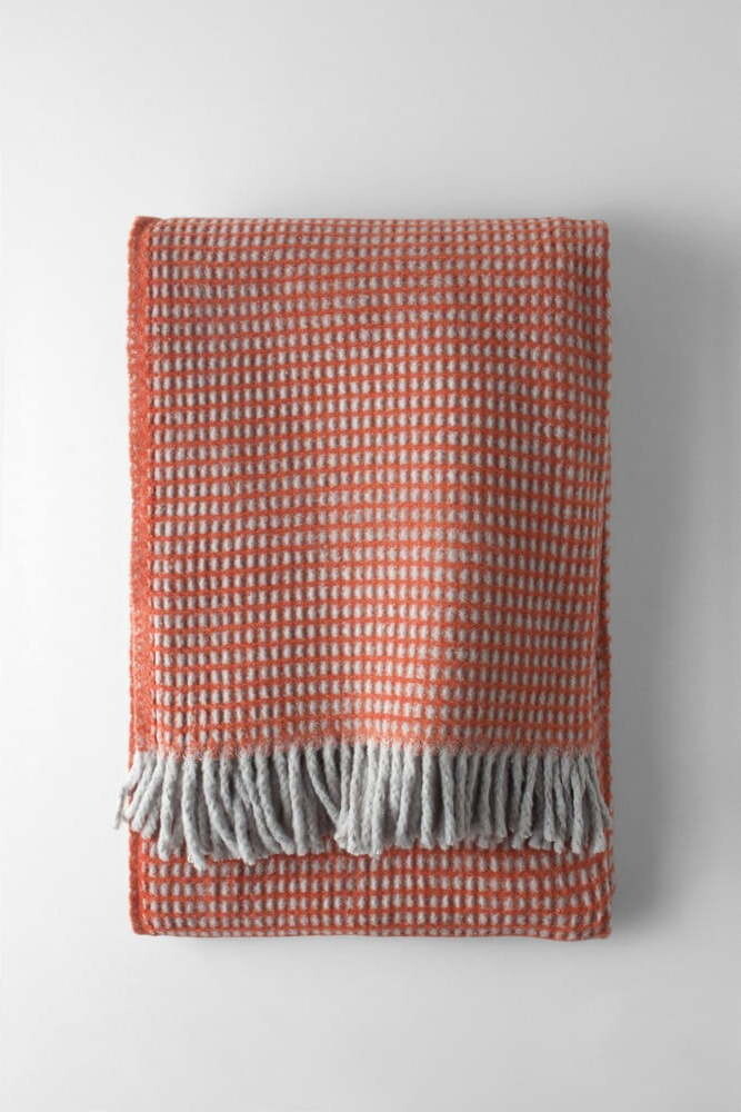 Deka s příměsí bavlny v terakotové barvě 140x180 cm Uniwaffle – Euromant