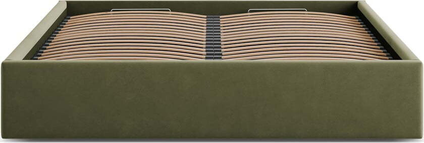 Zelená čalouněná dvoulůžková postel s úložným prostorem/bez čela s roštem 200x200 cm Susan – Micadoni