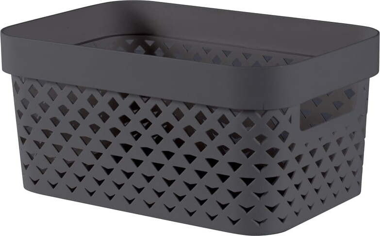 Tmavě šedý plastový úložný box 26x17,5x12 cm Pure – Curver
