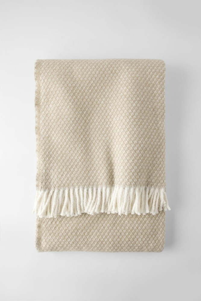 Světle hnědá deka s příměsí bavlny 140x180 cm Wabi – Euromant