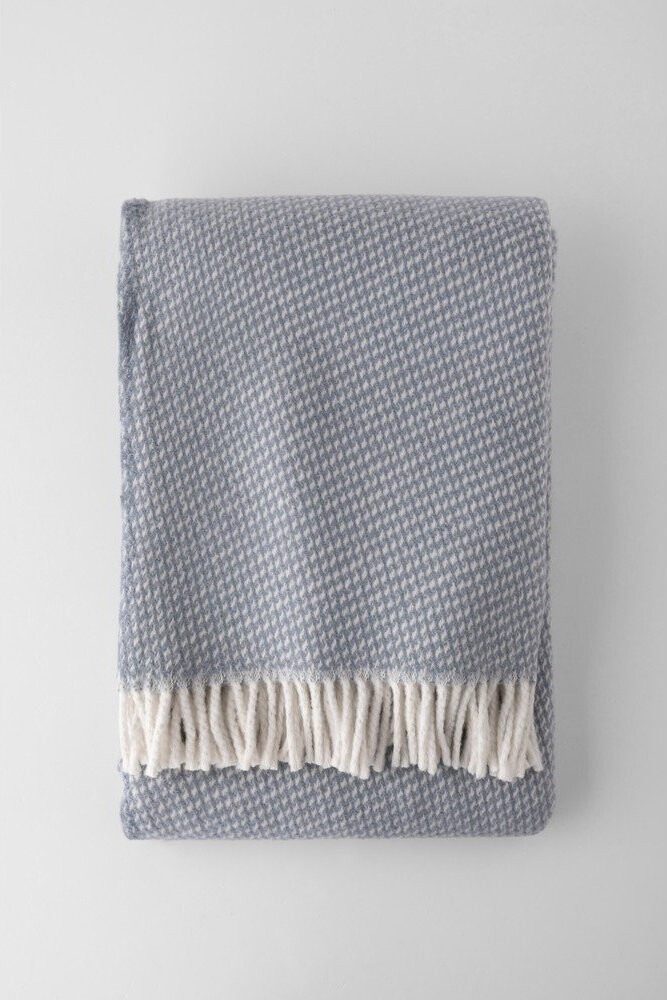 Šedomodrá deka s příměsí bavlny 140x250 cm Ruby – Euromant