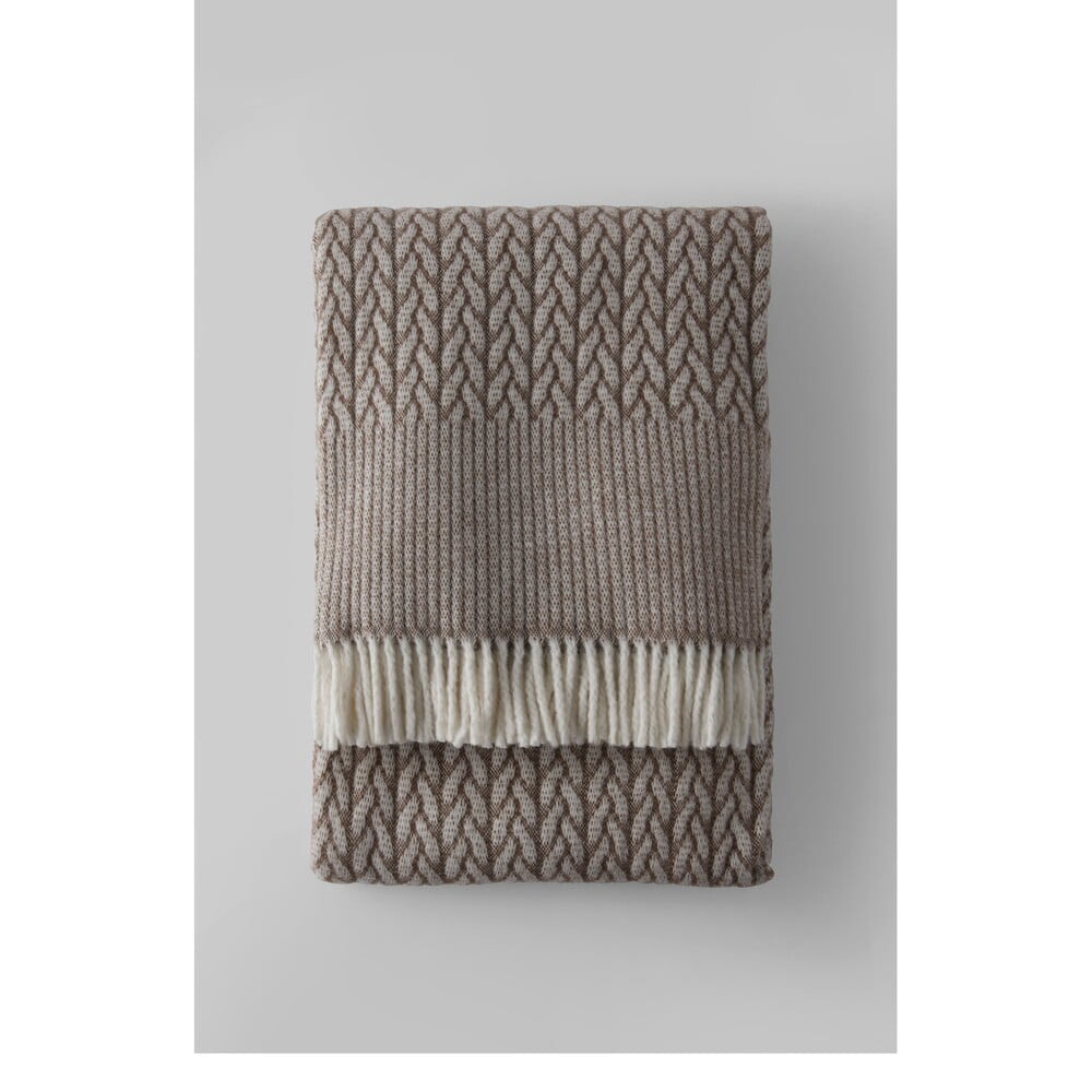 Hnědá deka s příměsí bavlny 140x180 cm Olympus – Euromant