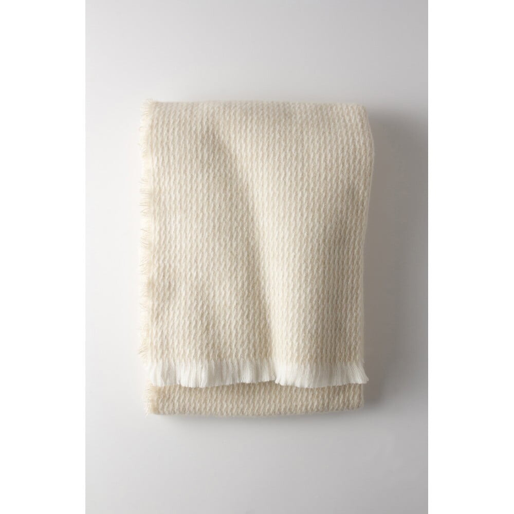 Béžová deka s příměsí vlny 140x180 cm Curly – Euromant