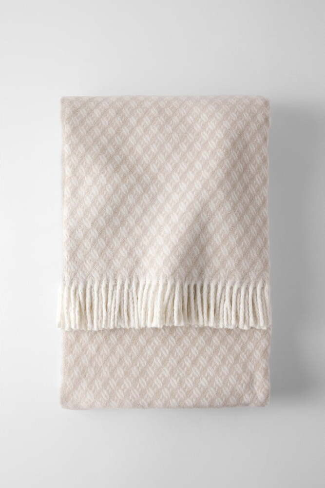 Béžová deka s příměsí bavlny 140x180 cm Nilo – Euromant