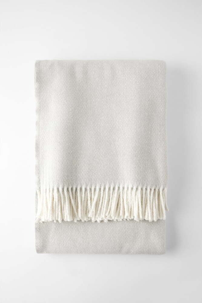 Světle šedá deka s příměsí bavlny 140x180 cm Espiga – Euromant