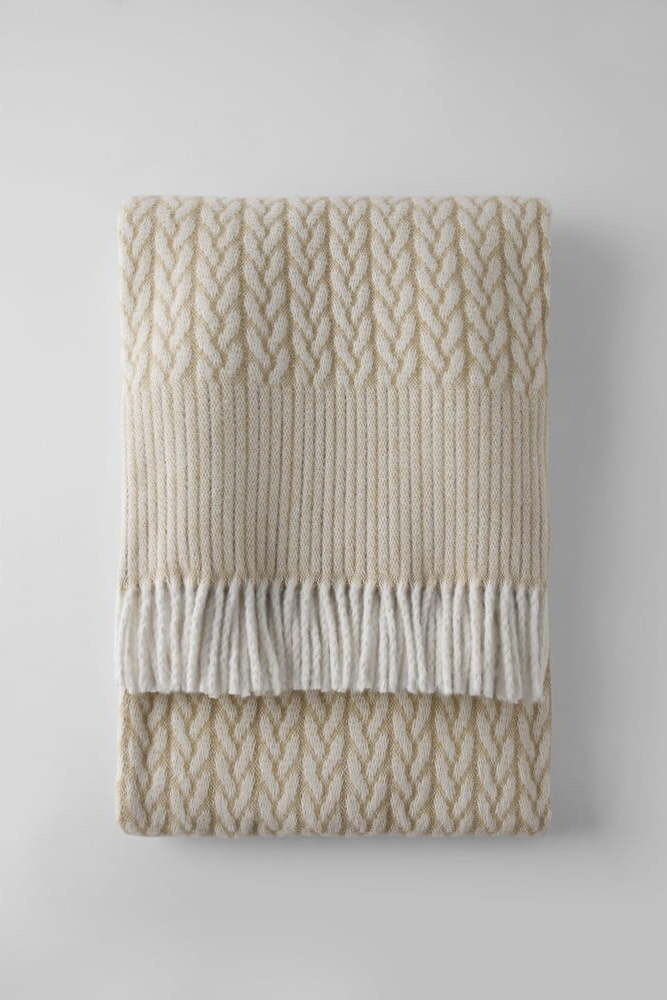 Světle hnědá deka s příměsí bavlny 140x180 cm Olympus – Euromant