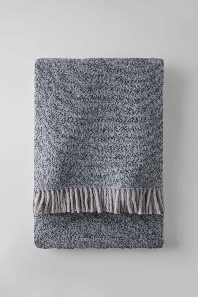 Šedomodrá deka s příměsí bavlny 140x180 cm Rennes – Euromant