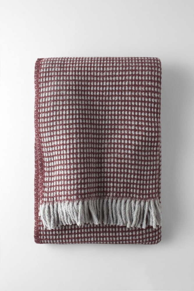 Vínová deka s příměsí bavlny 140x180 cm Uniwaffle – Euromant