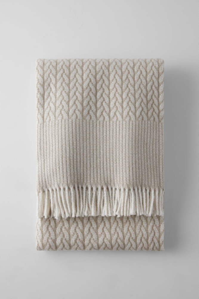 Šedobéžová deka s příměsí bavlny 140x180 cm Olympus – Euromant