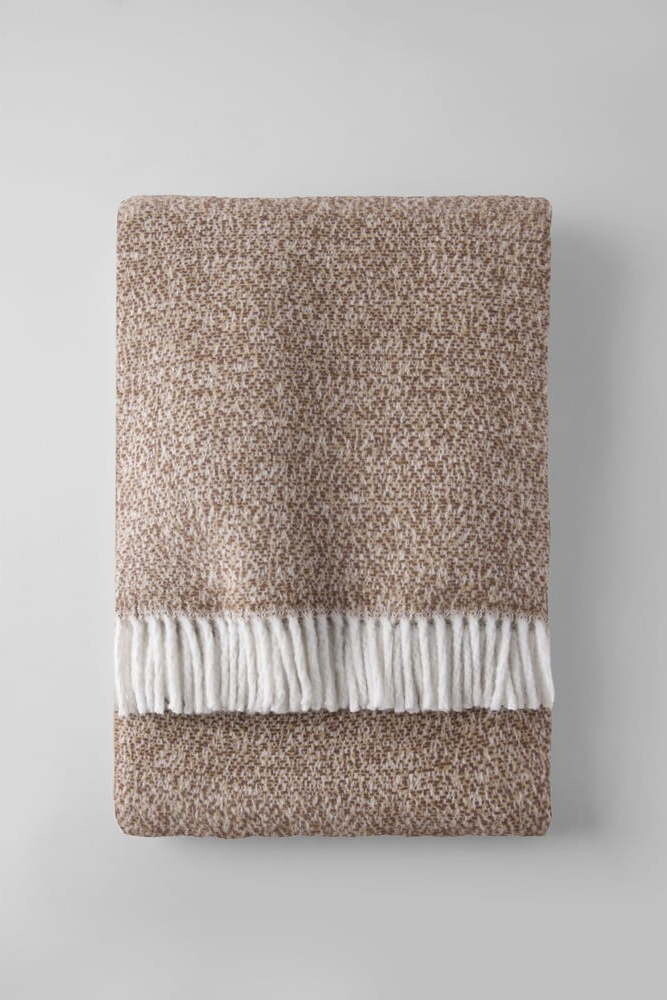 Hnědá deka s příměsí bavlny 140x180 cm Rennes – Euromant