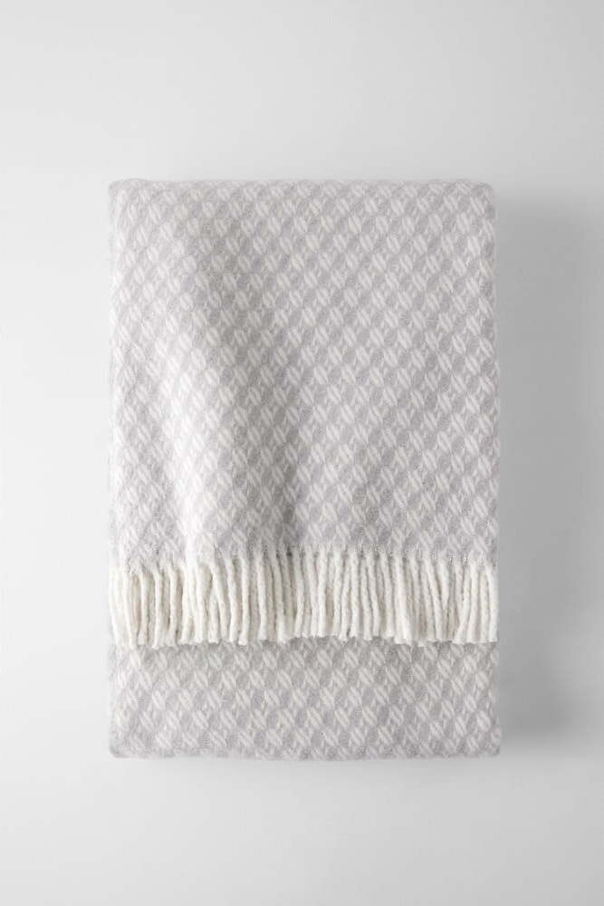 Světle šedá deka s příměsí bavlny 140x180 cm Nilo – Euromant