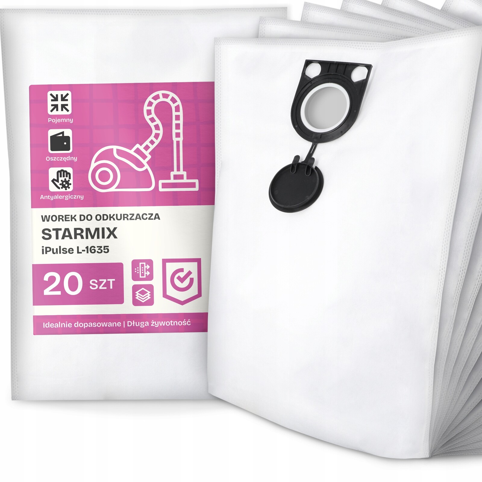 20 x Sáček do Vysavače Starmix iPulse L-1635 Syntetický Prostorný Silný G9