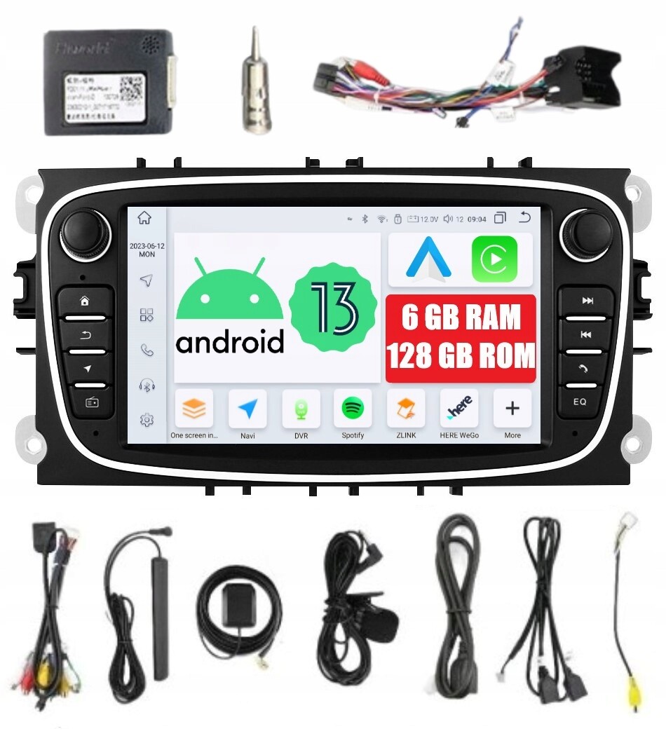 Rádio 2DIN Navigace Android Ford Mondeo MK4 IV 6/128 Gb Dsp Carplay Lte