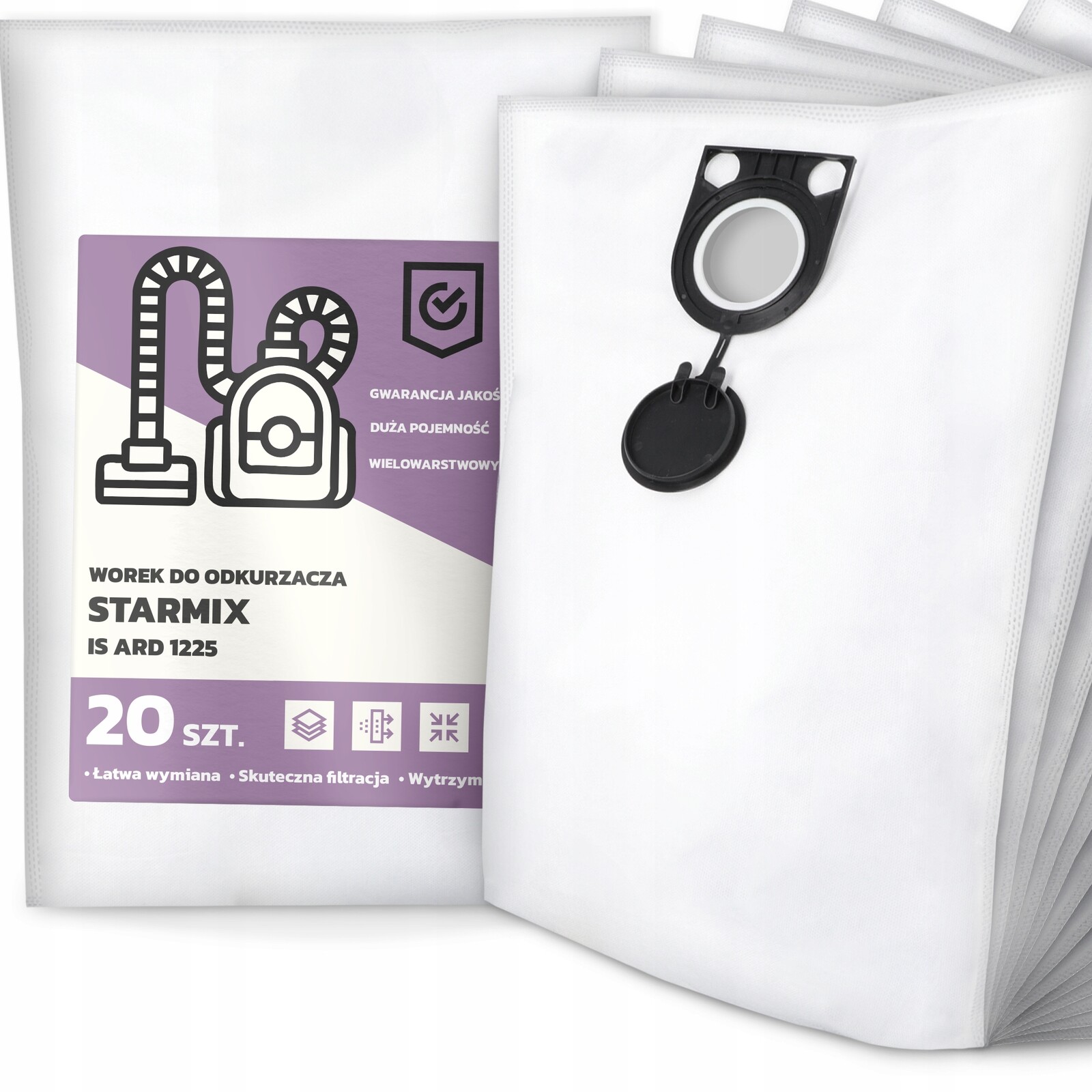 20 x Sáček Do Vysavače Starmix Is Ard 1225 Syntetický Prostorný Silný G9