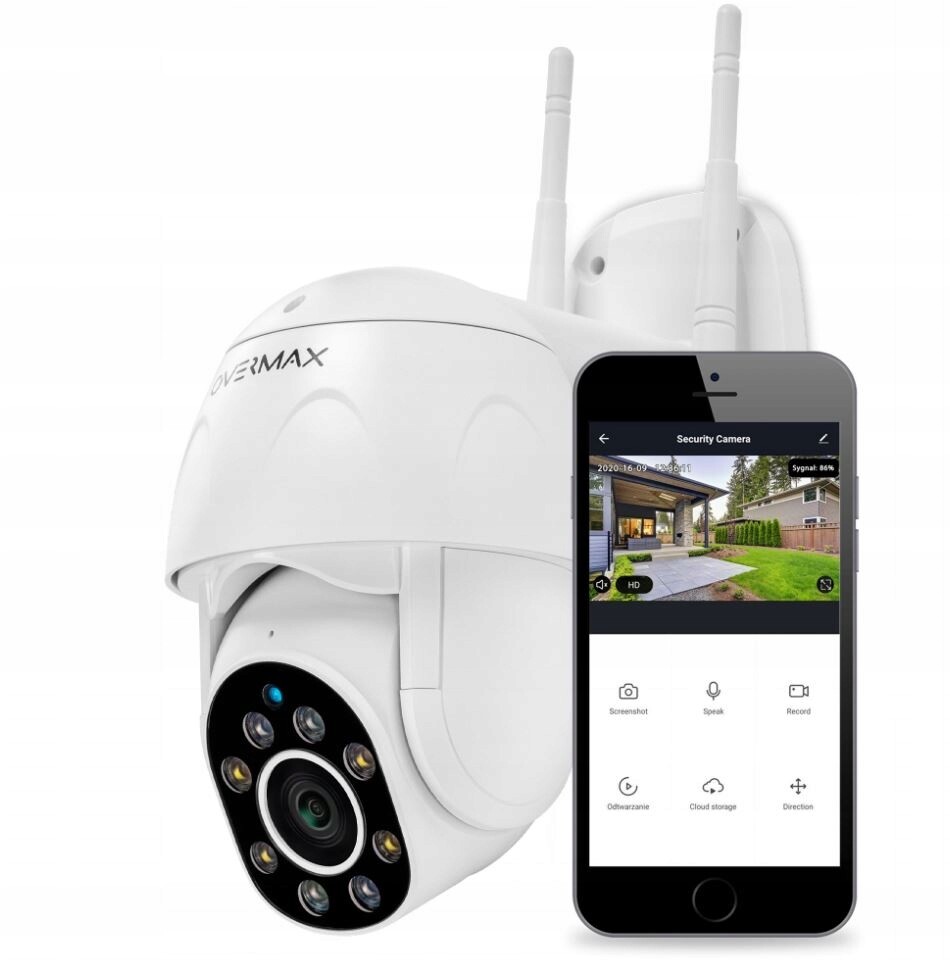 Venkovní Otočná Kamera Ip WiFi 4x Zoom Full Hd Camspot Monitoring m Sd