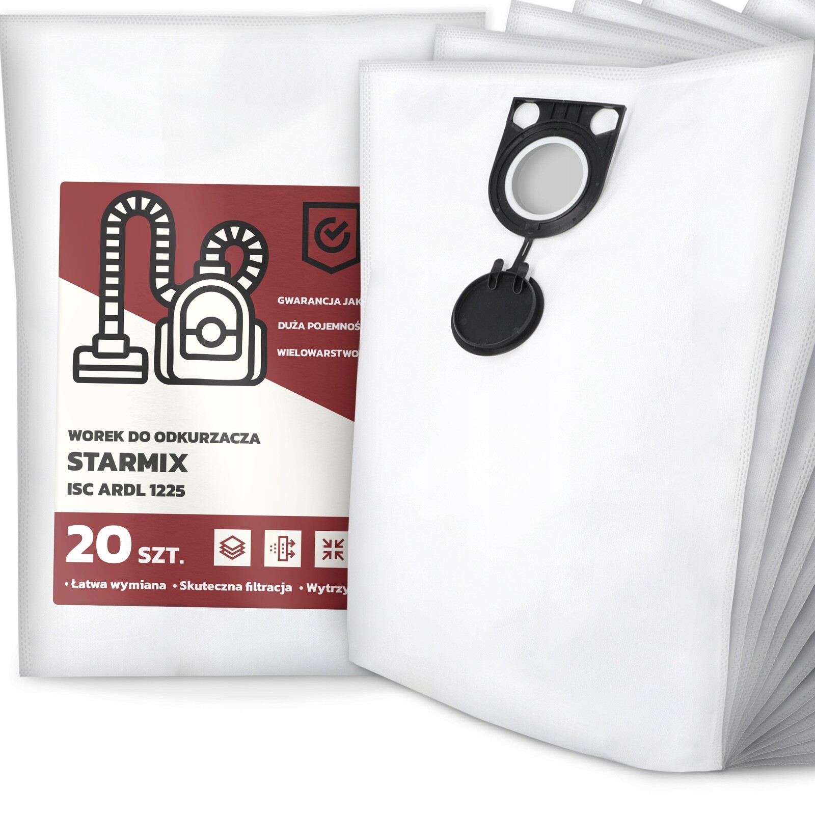 20 x Sáček Do Vysavače Starmix Isc Ardl 1225 Syntetický Prostorný Silný G9