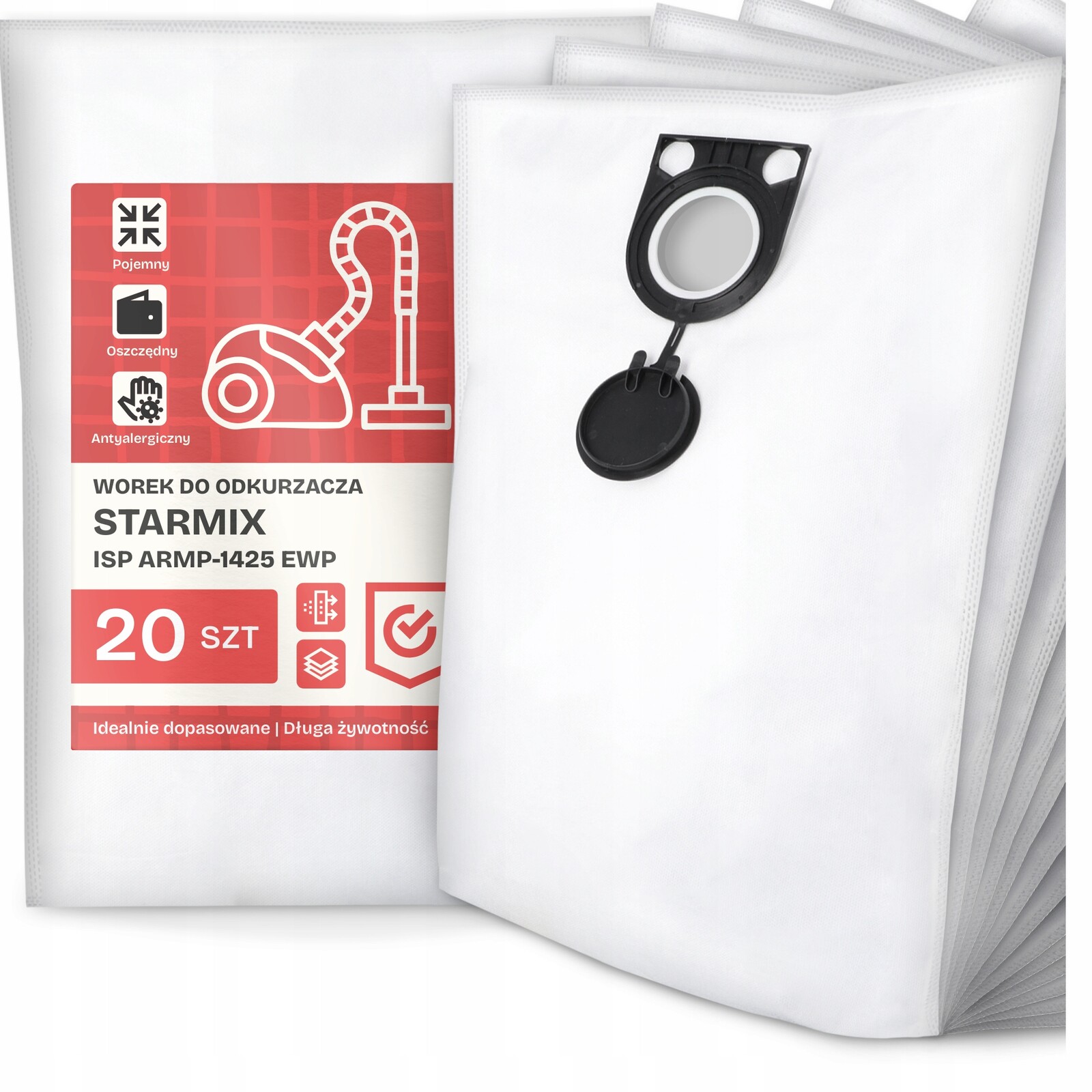 20 x Sáček do Vysavače Starmix Isp ARMP-1425 Ewp Syntetický Objemný G9