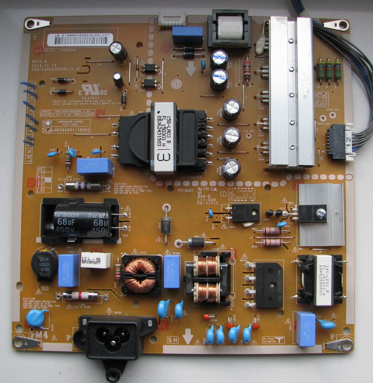Napájecí zdroj EAX66203001 (1.6) LGP3942D-15CH1 42LF652V 42LF650V 42LF5610 561V
