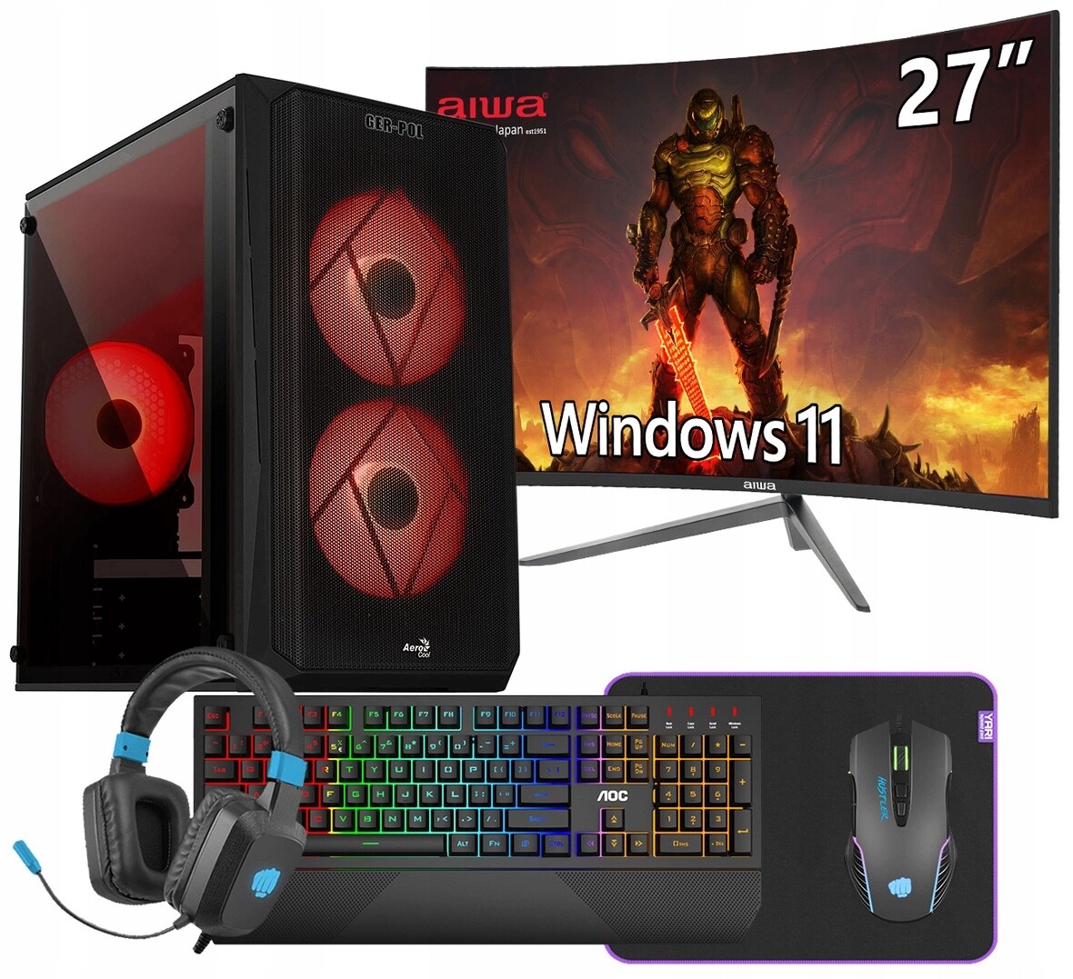 Počítač Ryzen 5 Rtx 3060Ti 32GB DDR4 1TB Ssd Win11 Monitor 27