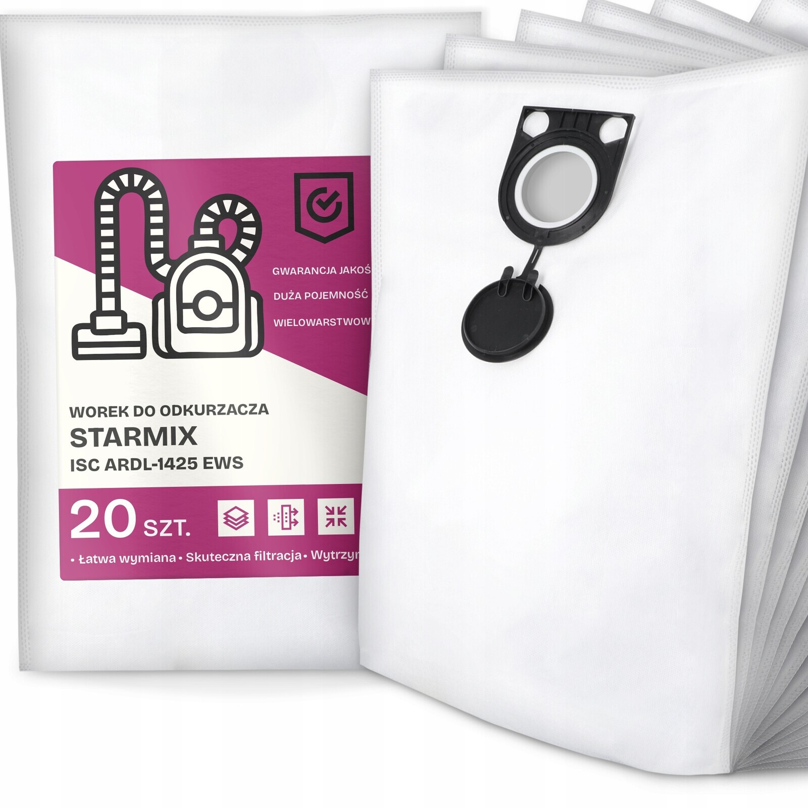 20 x Sáček Do Vysavače Starmix Isc ARDL-1425 Ews Syntetický Prostorný G9