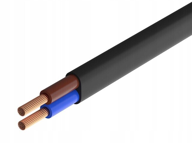 Kabel OMYp H03VVH2-F 2x1.50 černý 100 m Texsim