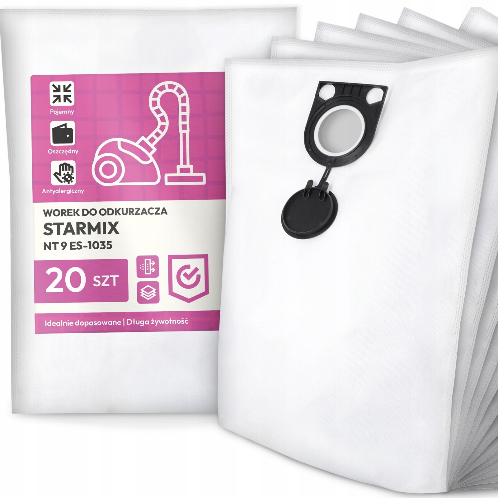 20 x Sáček Do Vysavače Starmix Nt 9 ES-1035 Syntetický Objemný Silný G9