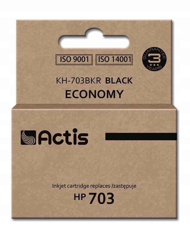 Actis KH-703BKR Inkoust (náhradní inkoust Hp 703 CD887AE; Standard; 15 ml; černý)