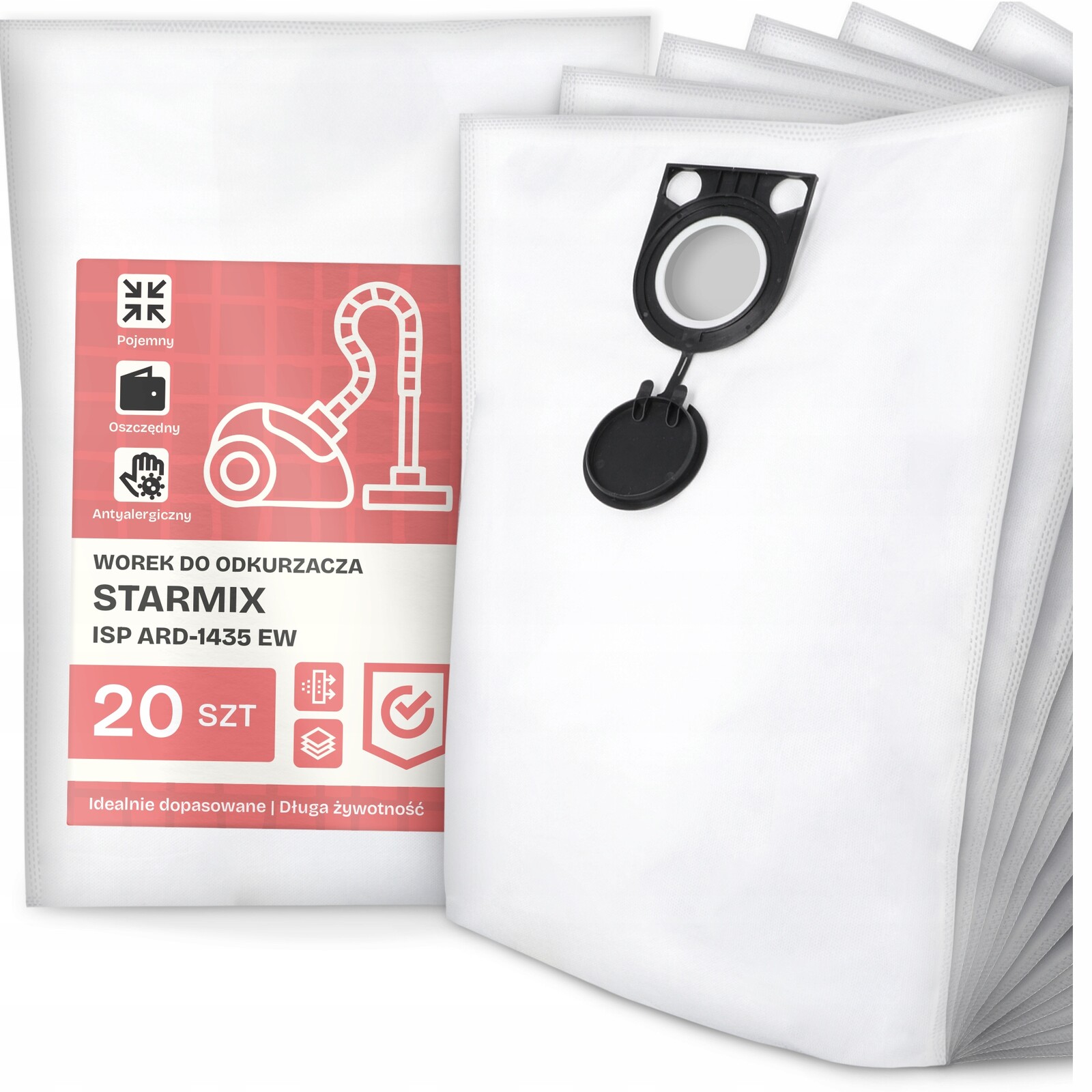 20 x Sáček Do Vysavače Starmix Isp ARD-1435 Ew Syntetický Prostorný Velký G9