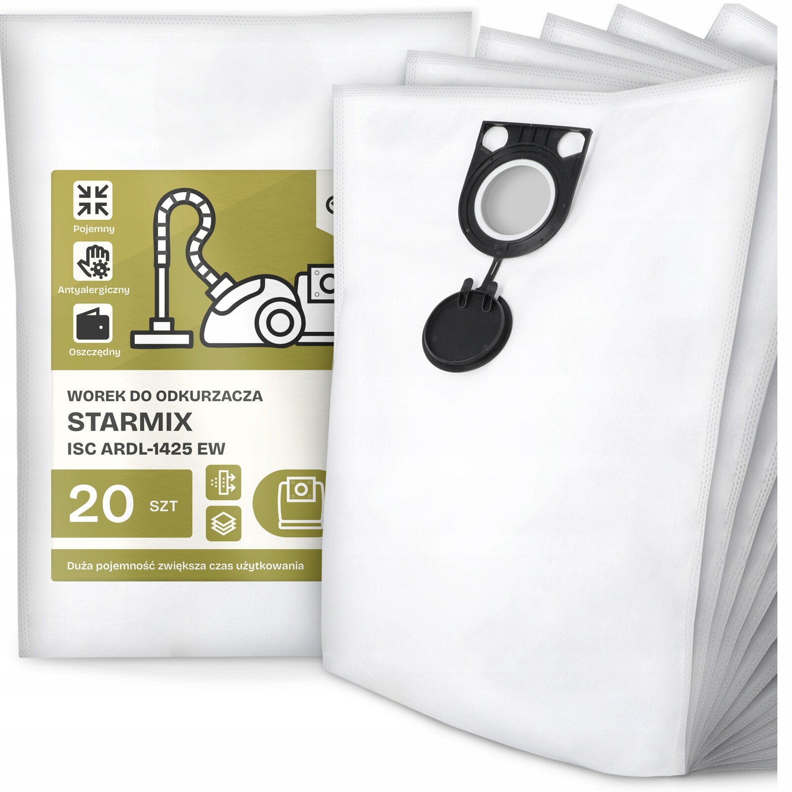 20 x Sáček Do Vysavače Starmix Isc ARDL-1425 Ew Syntetický Prostorný G9