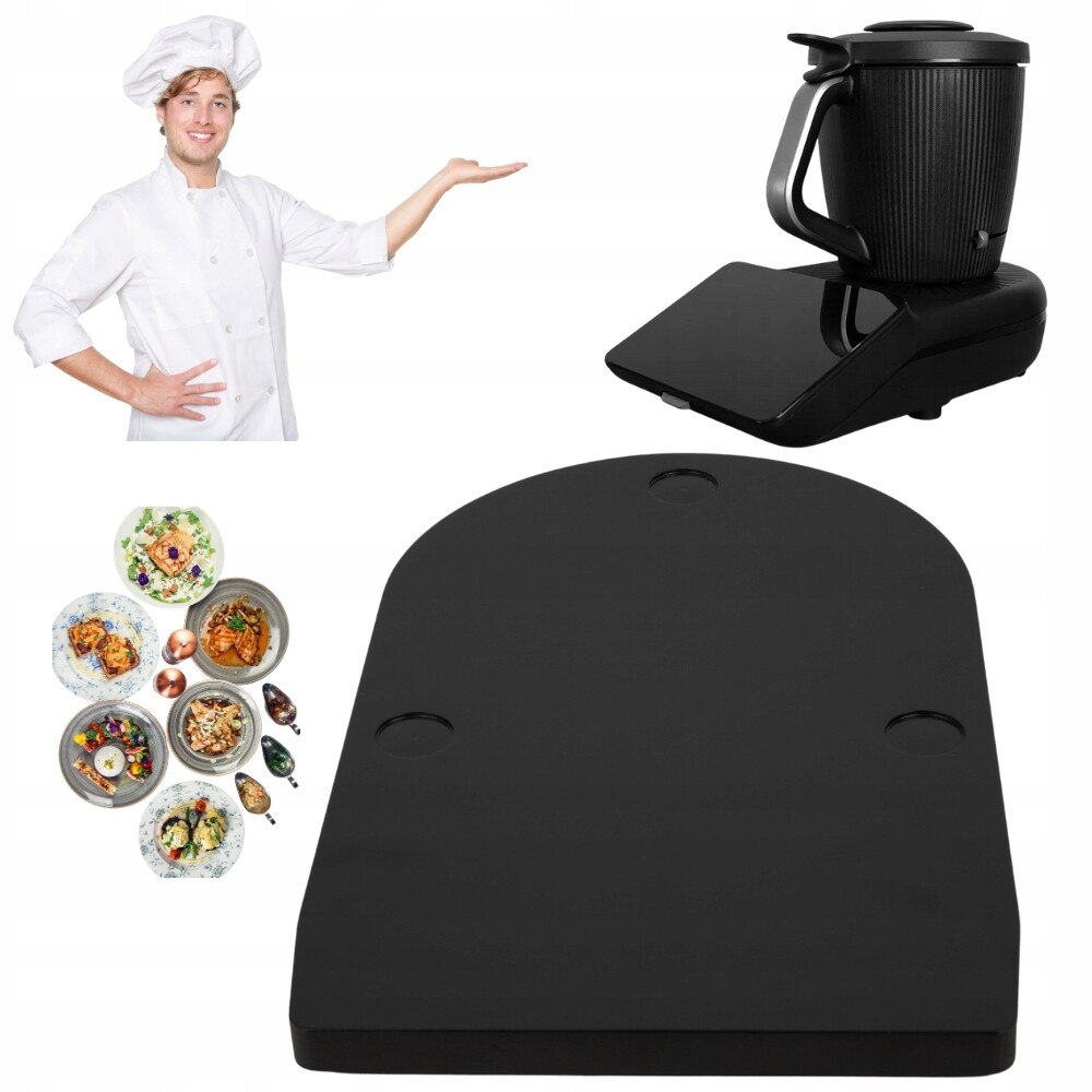 Dřevěná Podložka Pod Thermomix Termomiks TM7 Na Nožičkách, Deska Černá