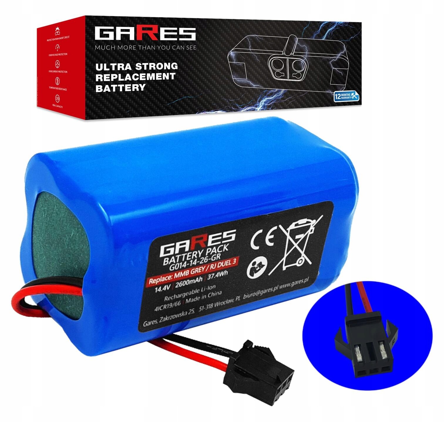 Akumulátor Gares pro Bissell 3571 D126-4S1P 1 14,4V 2,6Ah