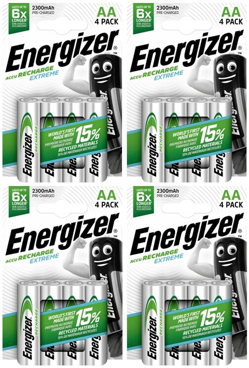 Akumulátory Energizer R6 Aa Ni-MH 2300MAH 16 ks – 4x blistrová sada