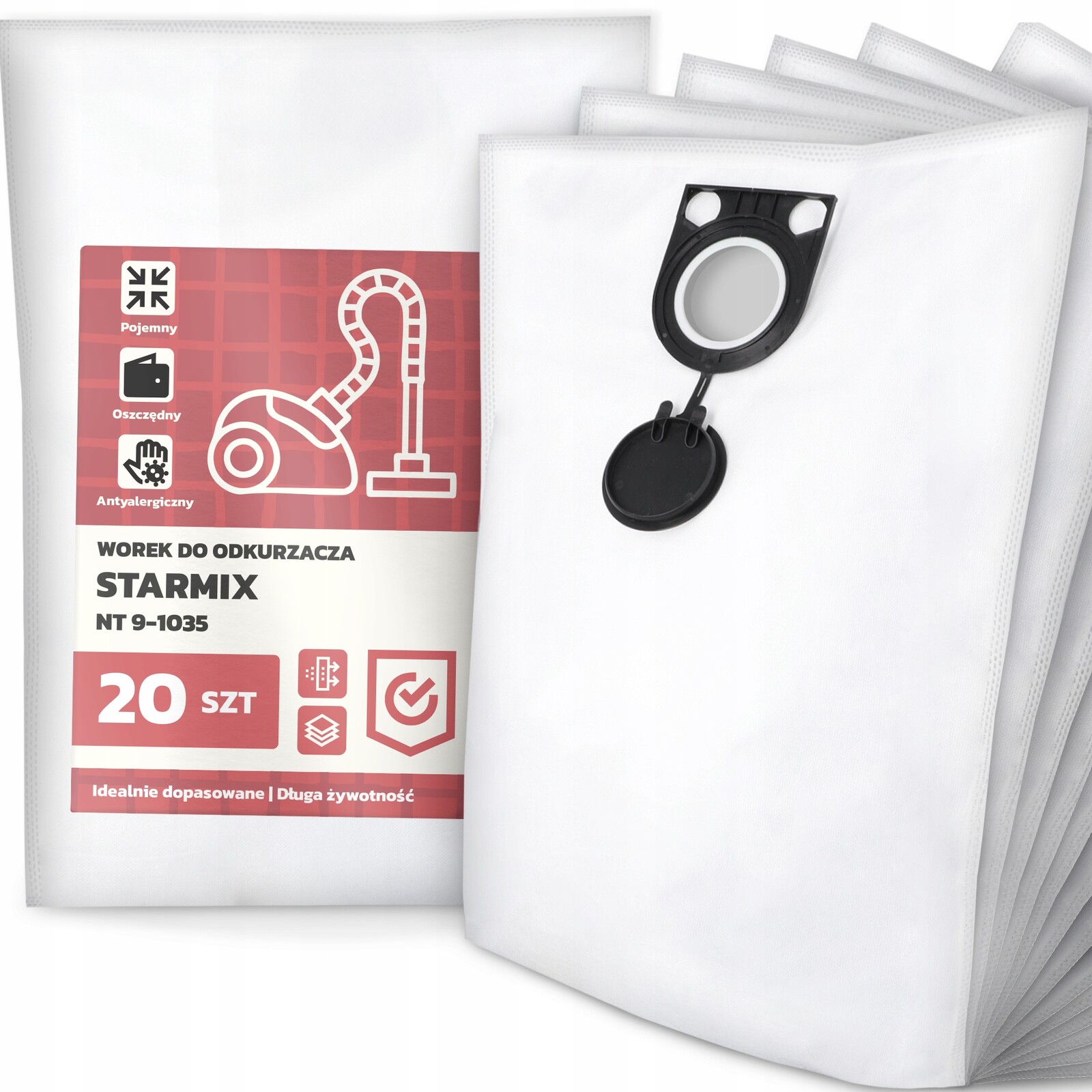 20 x Sáček Do Vysavače Starmix Nt 9-1035 Syntetický Prostorný Silný velký G9