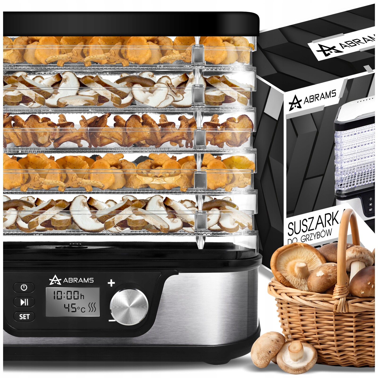 Sušička Na Houby Zeleniny A Ovoce 600 W Regulace Teploty Časovač 5 Sít