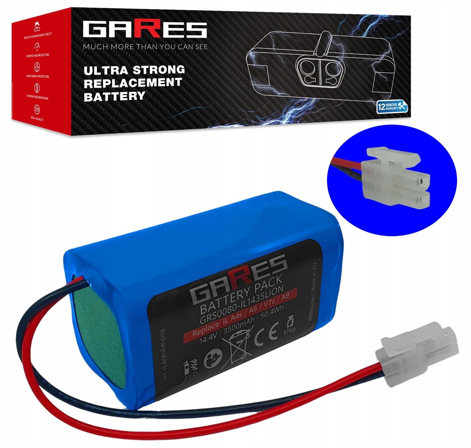 Akumulátor pro Ilife A4s A6 V7s A8 A9s V7 V7s Pro 14,4V 3,5Ah Li-Ion