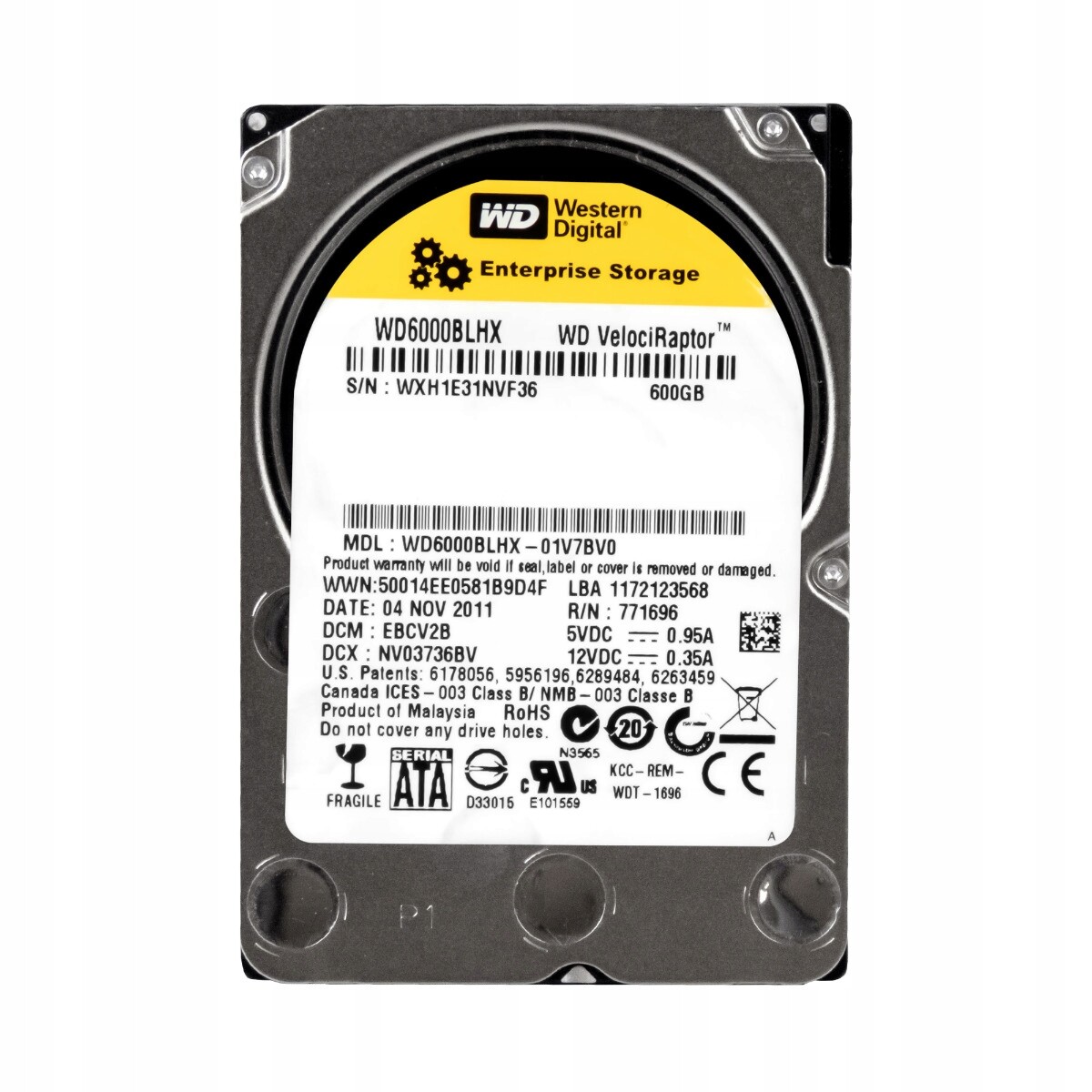Wd VelociRaptor 600GB 10K 32MB Sata III 2.5'' WD6000BLHX
