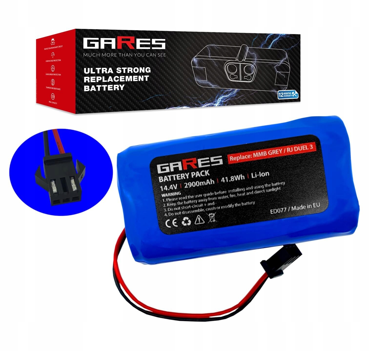 Akumulátor Gares pro Ecovacs Deebot U2/U2 Pro 14,4V 2,9Ah