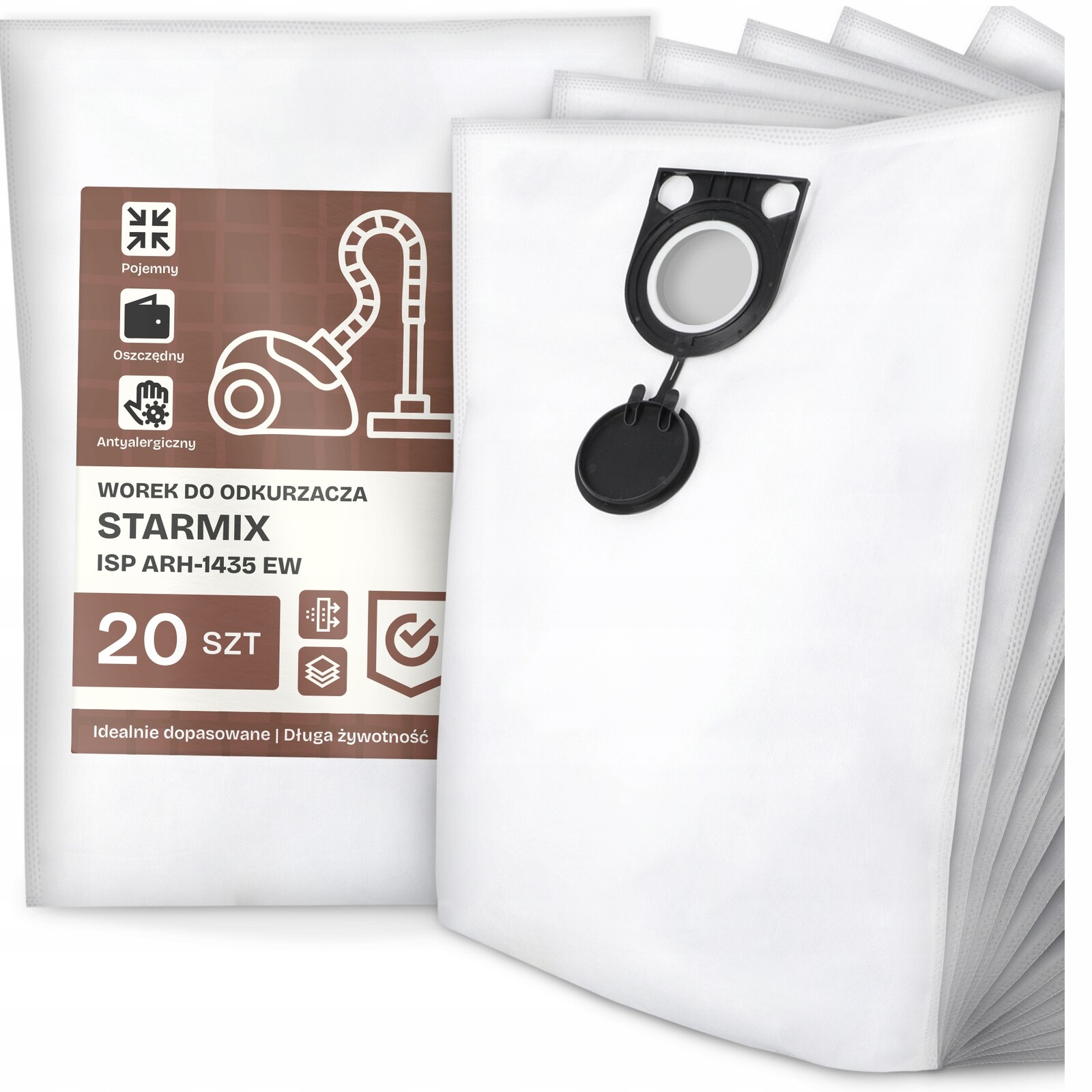 20 x Sáček Do Vysavače Starmix Isp ARH-1435 Ew Syntetický Prostorný Velký G9