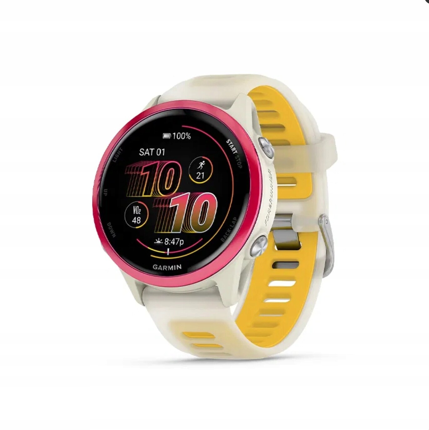 Chytré Hodinky Garmin Forerunner 570 Raspberry s řemínkem v barvě Bone/Mango
