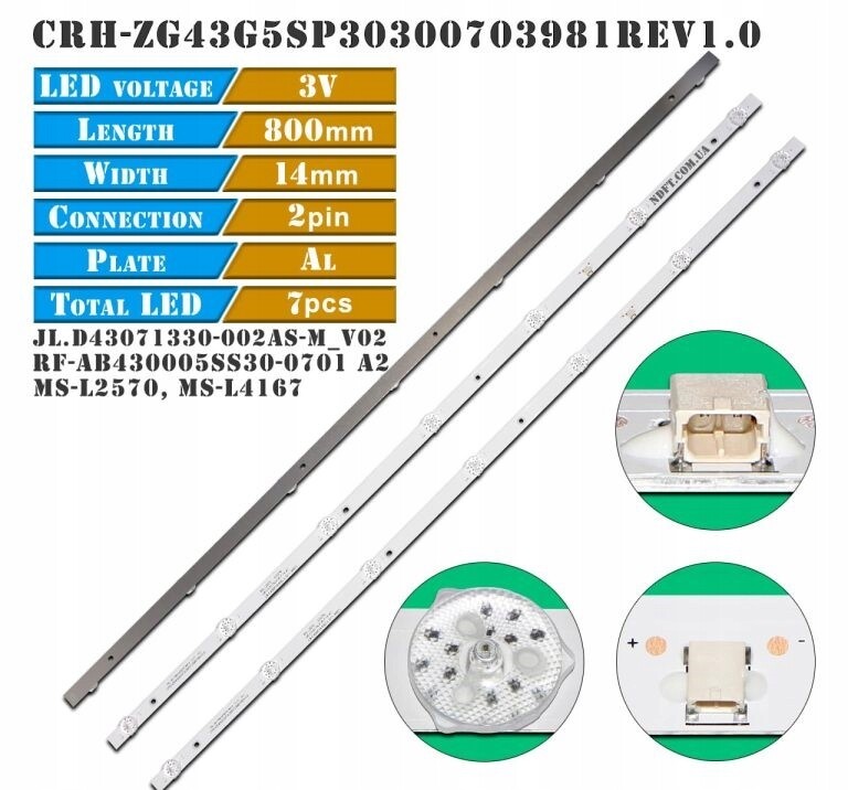 Led lišty JL.D43071330-002AS-M Chiq U43G7P U43H10 U43G3 U43H7S U43H4 U43H5