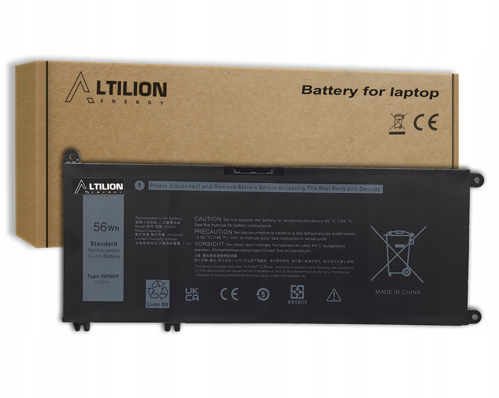 Baterie 4WN0Y pro Dell Latitude 3310 Dell Inspiron 15 7577 7778 7779