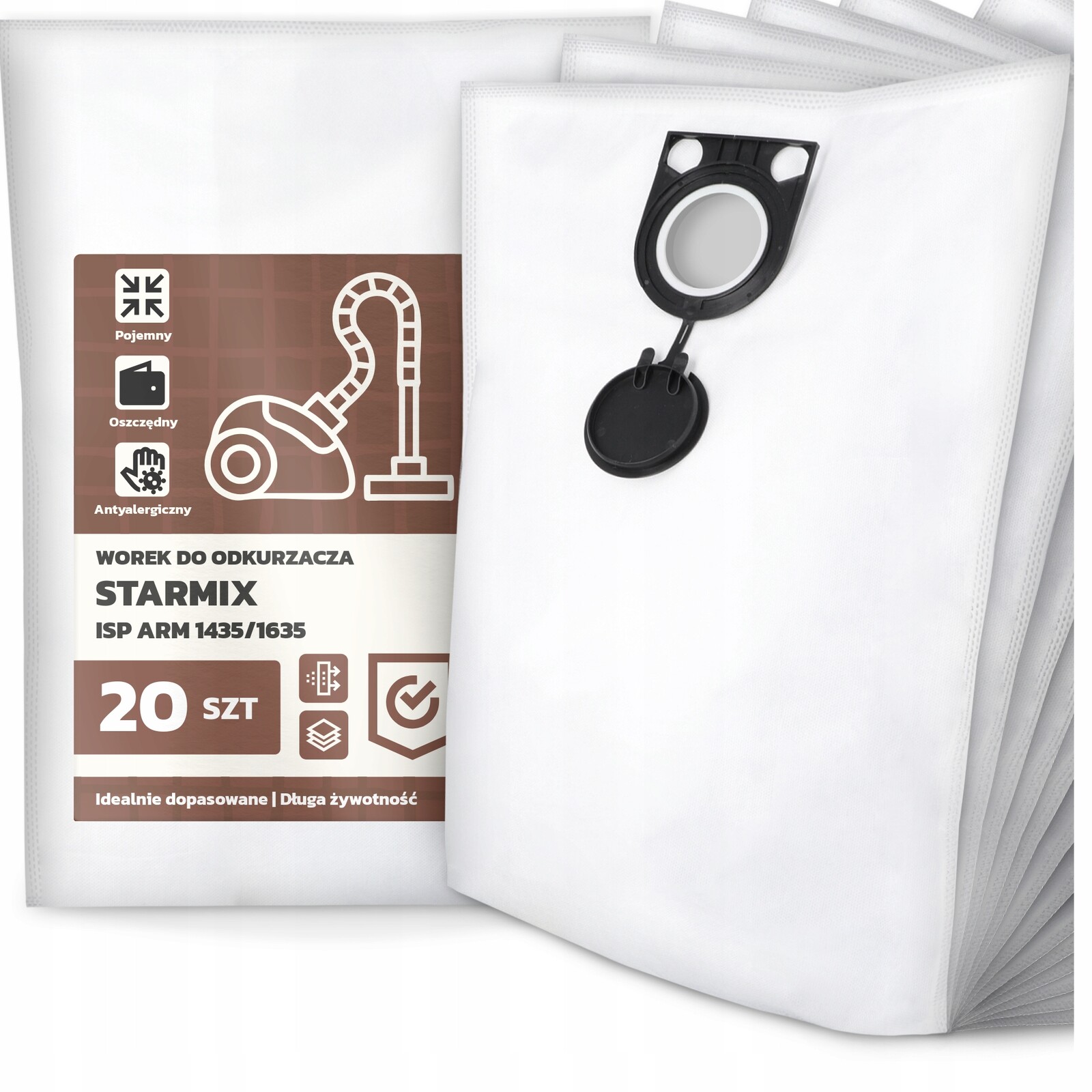 20 x Sáček do Vysavače Starmix Isp Arm 1435/1635 Syntetický prostorný G9