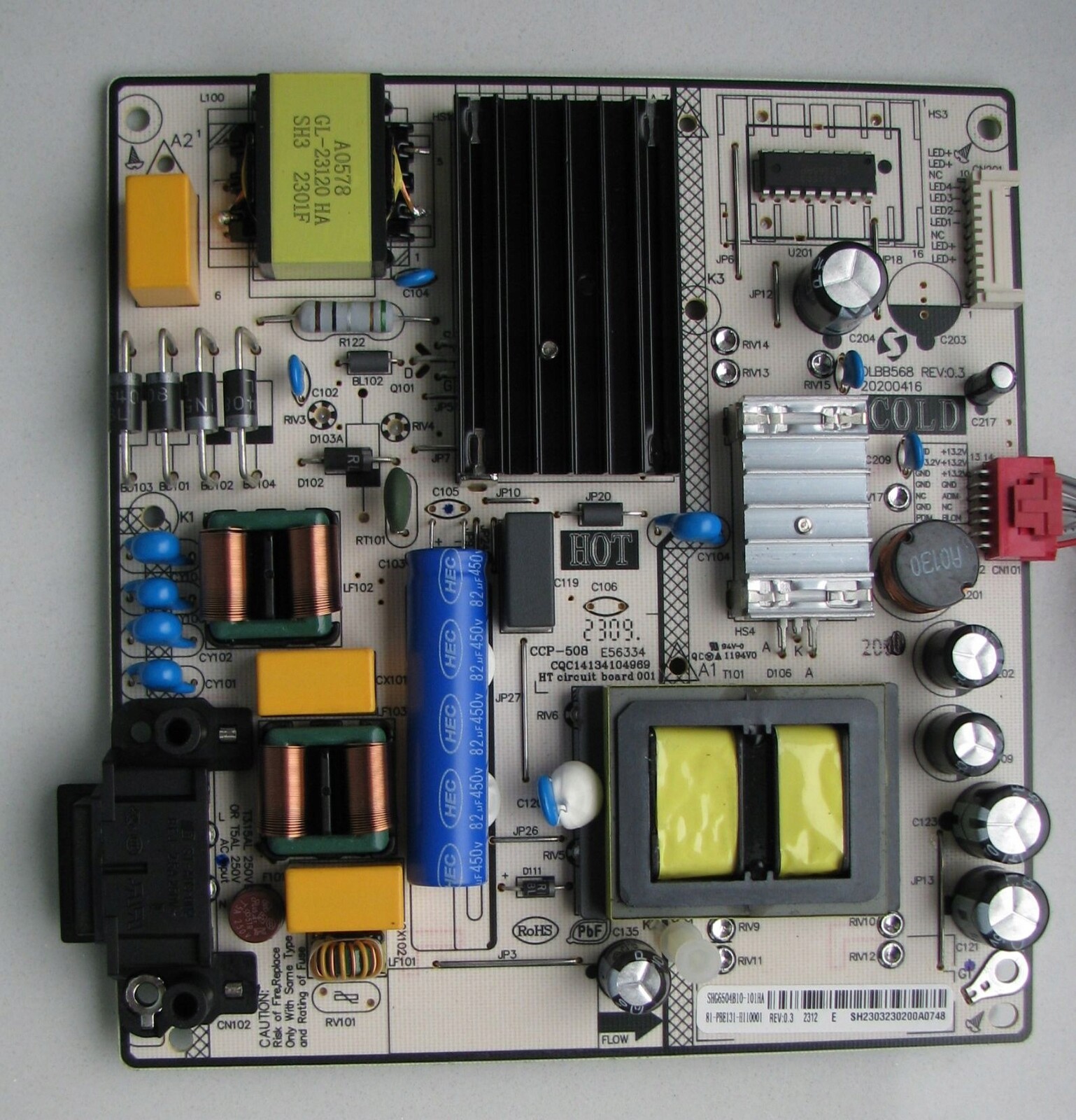 Napájecí zdroj DLBB568 REV:0.3 CCP-508 SHG6504B10-101HA Lg 43UR73006 43UQ70006